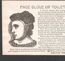 Quack Mask Device Victorian Wrinkle Cure Sylvan Toilet Glove Detroit Trade Card picture