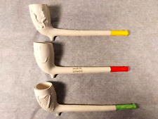Vintage Collectible RAOB CLAY PIPE Made in England with Finger Rest-Lot of 3 picture