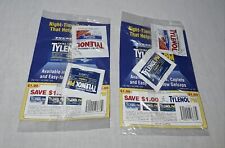 1994 TYLENOL EXTRA STRENGTH AND TYLENOL PM SAMPLE PACKS AND COUPONS 2 SEALED NOS picture