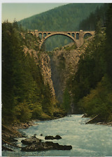 P.Z. Suisse, Albulabahn, Solis bridge vintage print, Switzerland photochromy, picture