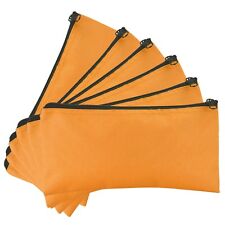DALIX Zipper Bank Deposit Money Bags Cash Coin Pouch 6 Pack in Orange picture