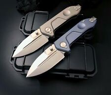 New D2 Steel Blade Full TC4 TITANIUM Handle Survival Pocket Folding Knife DF04 picture