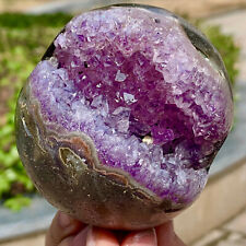 394G Natural Uruguayan Amethyst Quartz crystal open smile ball therapy picture