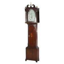 Antique Scottish Dunning Oak & Satinwood Grandfather Clock 19thC picture