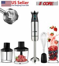 Immersion Blender Handheld Electric Mixer Stainless Steel With Titanium Blades picture