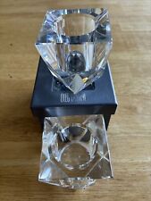 2-OLEG CASSINI  CRYSTAL VOTIVE HOLDER CLEAR 1-W/BOX- BOTH SIGNED. Sold As Pair. picture