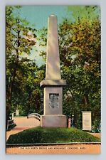 Concord, MA-Massachusetts, Old North Bridge & Monument Souvenir Vintage Postcard picture
