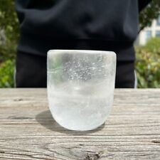 1.6LB 3.8'' Hand Carved Natural Clear Quartz Tea Cup Crystal Quartz Healing Gift picture