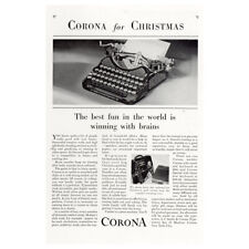 1929 Corona Typewriter: Winning With Brains Vintage Print Ad picture