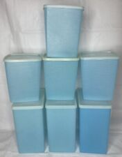Lot of 7 Vintage Tupperware 486 Blue Ice Cream Storage Containers & Lids 310-36 picture