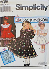 1990s SIZES 7 8 10 12 SIMPLICITY 8086 DAISY KINGDOM GIRLS DRESS *UNCUT/FF picture