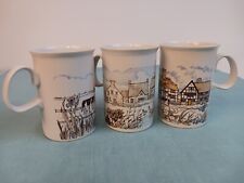 Dunoon Fine Bone China Set Of 3 Scenic Country Landscapes Cups Made In Scotland picture