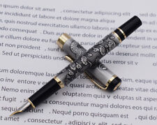 Jinhao 5000 18KGP F Nib Fountain Pen Dragon Embossed Pattern Gray Color Gift Pen picture