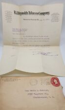 R.J. Reynolds Tobacco Company 1912 Ephemera Job Rejection Letter Envelope N.C.  picture