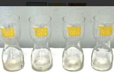 1970s Set of 4 Enjoy TAB Soda Clear Pop Hourglass Drinking Glasses 7