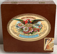 San Cristobal Quintessence Corona Gorda Empty Wooden Cigar Box 6.75”x6.75”x2.5” picture