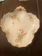 Beautiful Haviland Limoges Hand Painted Gold Trim Schleiger Plate dish / sm Chip picture