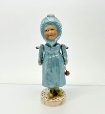 Debbee Thibault Girl Holding Ornament  #310/2500 Blue Dress Paper Maché Signed picture