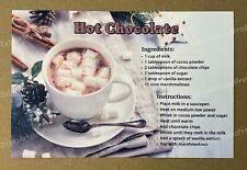 Postcard blank never used Hot Chocolate recipe 4x6 greeting card picture