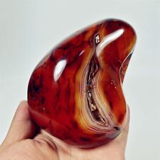 4.6“ RED CARNELIAN AGATE Palm Healing Reiki Madagascar A2155 picture