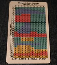 Las Vegas Casino Gambling Blackjack Basic Strategy Guide Card *EASY TO READ* picture