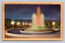 Postcard WM Mulholland Memorial Fountain Griffith Park Hollywood California USA picture