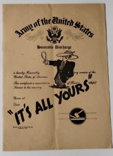 1943 Rare Playbill Army Of The United States Honorable Discharge It's All Yours picture