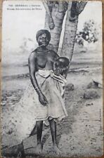 Breastfeeding Black/African Woman 1902 Postcard - Senegal, Africa w/Baby picture