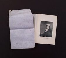 1852 JOHN S PETERS Handwritten/Signed Letter & Engraved Photo ~ Connecticut Gov. picture