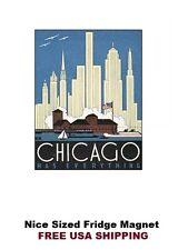 232 - Chicago Illinois Skyline Travel Refrigerator Fridge Magnet picture