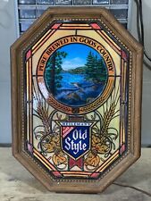 Heileman's Old Style Beer Illuminated Faux Stained Glass Motion Sign picture