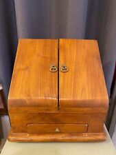 OLD ASH WOOD MAIL BOX WITH 9 DRAWER LOCKERS AND DOUBLE DOORS picture