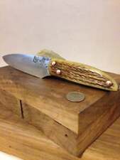 Utility Knife, Made to Order Hand-Forged Layered San Mai, Shirogami Core, Sheath picture