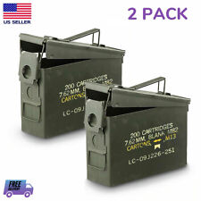 2-Pack U.S. Military Surplus .30 Caliber Ammo Can Steel Waterproof Storage Box picture