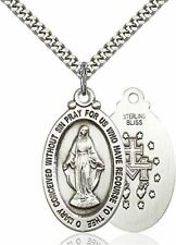 bliss Sterling Silver Miraculous Pendant Medal, 1 1/8 Inch picture