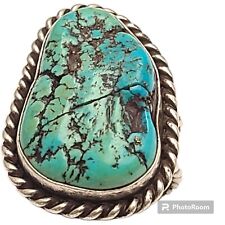EMERSON KINSEL NAVAJOSTERLING SILVER Ithaca PeakTurquoise ringsz11.75  picture