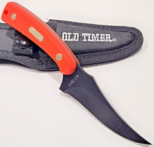 Schrade Old Timer Orange Sharpfinger Upswept Blade Hunting Skinning Knife-Sheath picture