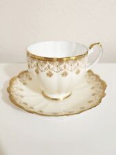 Victoria C&E Bone China Collectible Antique Vintage Scalloped Tea Cup & Saucer picture