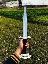 AUTHENTIC BATTLE-READY VIKING MEDIEVAL RAIDING LONG SWORD WITH LEATHER SHEATH picture