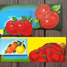 8 Vintage Original TOMATO VEGETABLE Can Label Collection 1930s Harvest NOS picture