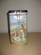 VINTAGE ITALIAN CANISTER METAL TIN COLLECTIBLE BEAUTIFUL ARTWORK 8