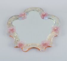 Murano, Venice, adorable mirror in art glass with gold and pink decoration. picture
