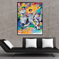 Sale Ruth Mantle Jeter Yankees Textured 36H X 24 Canvas Giclee Framed795 Now 245 picture