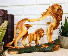Ebros African Grasslands Scene Lion King Rustic Faux Wood Cutout Figurine 8