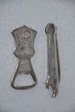 2 Pc Vintage Iron Beck's Beer Ad Nickel Plated Opener With Knife , Germany picture