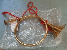 NWT Vintage Brass Classic Decorative Horn Trumpet 13 Inch Tassle Hanger picture