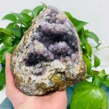 896g Natural Amethyst Geode Quartz Mineral Specimen Crystal Energy Reiki Decor  picture