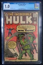 Incredible Hulk #6 👽 CGC 1.0 OW/WH 👽 1st Metal Master & Teen Brigade 1963 picture