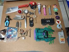 Vintage Junk Drawer Lot Toys , Knives, Pogs, Pezz, And More. picture