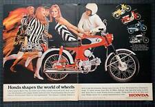 Vintage 1967 Honda Motorcycles 2-Page Print Ad picture